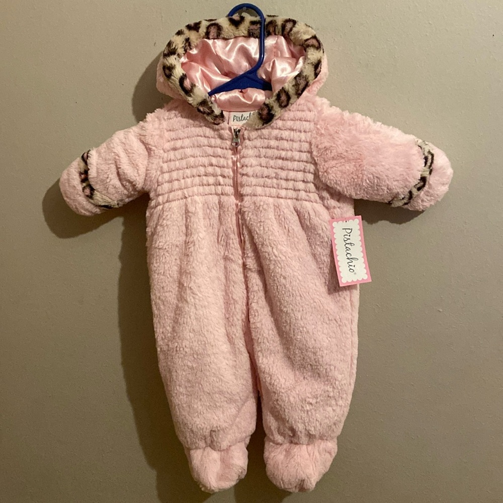 Pistachio infant girls one piece suit. 6-9m